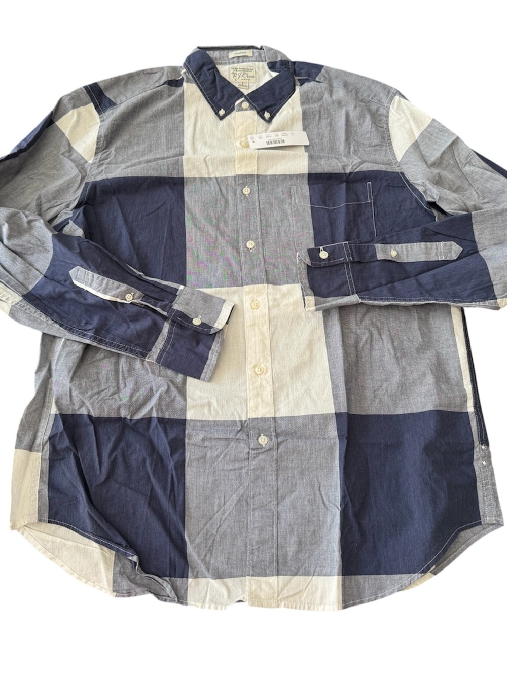 J. Crew plaid long sleeve button down - new !